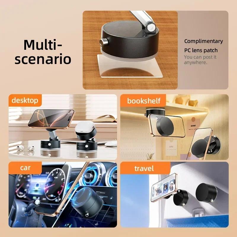 Vacuum Suction Cup Magnetic Mobile Phone Holder Foldable Portable Magnetic Bracket Mount Phone Accessories For iPhone/Samsung