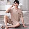 Men's Modal Cotton Pajama Set: Loose Short Sleeve Top & Shorts, Plus Size, Summer Home Wear