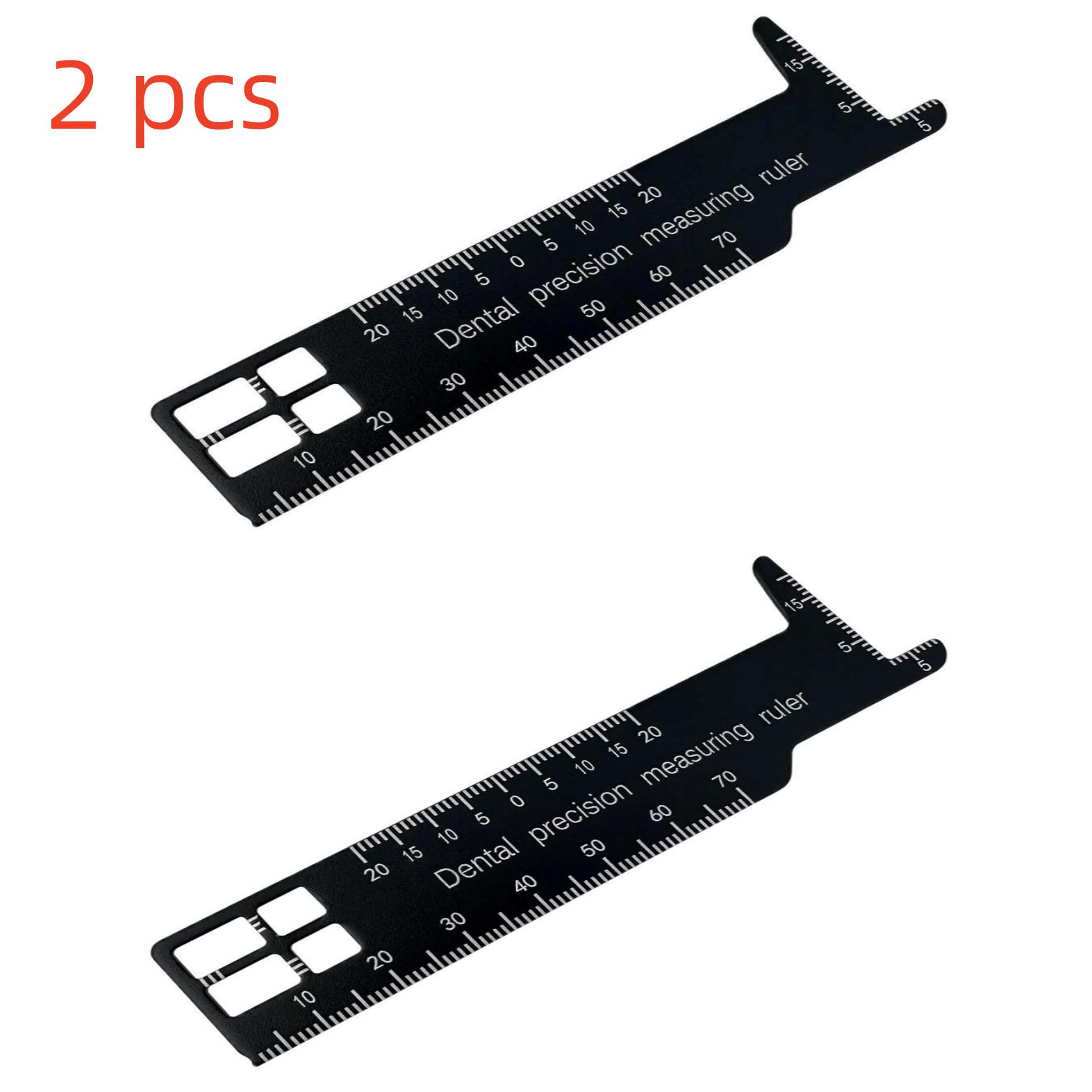 

2 шт. стоматологическая прецизионная измерительная линейка для фотографирования промежутков между зубами медицинский инструмент шкала измерения диапазона эндодонтические инструменты чёрный