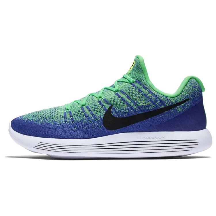 Nike LunarEpic Low Flyknit 2 'Electro Green' (Unisex) Electro Green / Black-Blue Running Shoes 863779 301