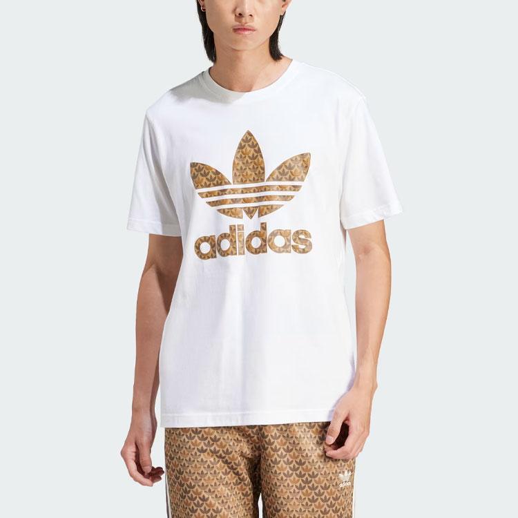 adidas Classic Monogram Graphic Tee White/Earth Strata Men Streetwear IS2932
