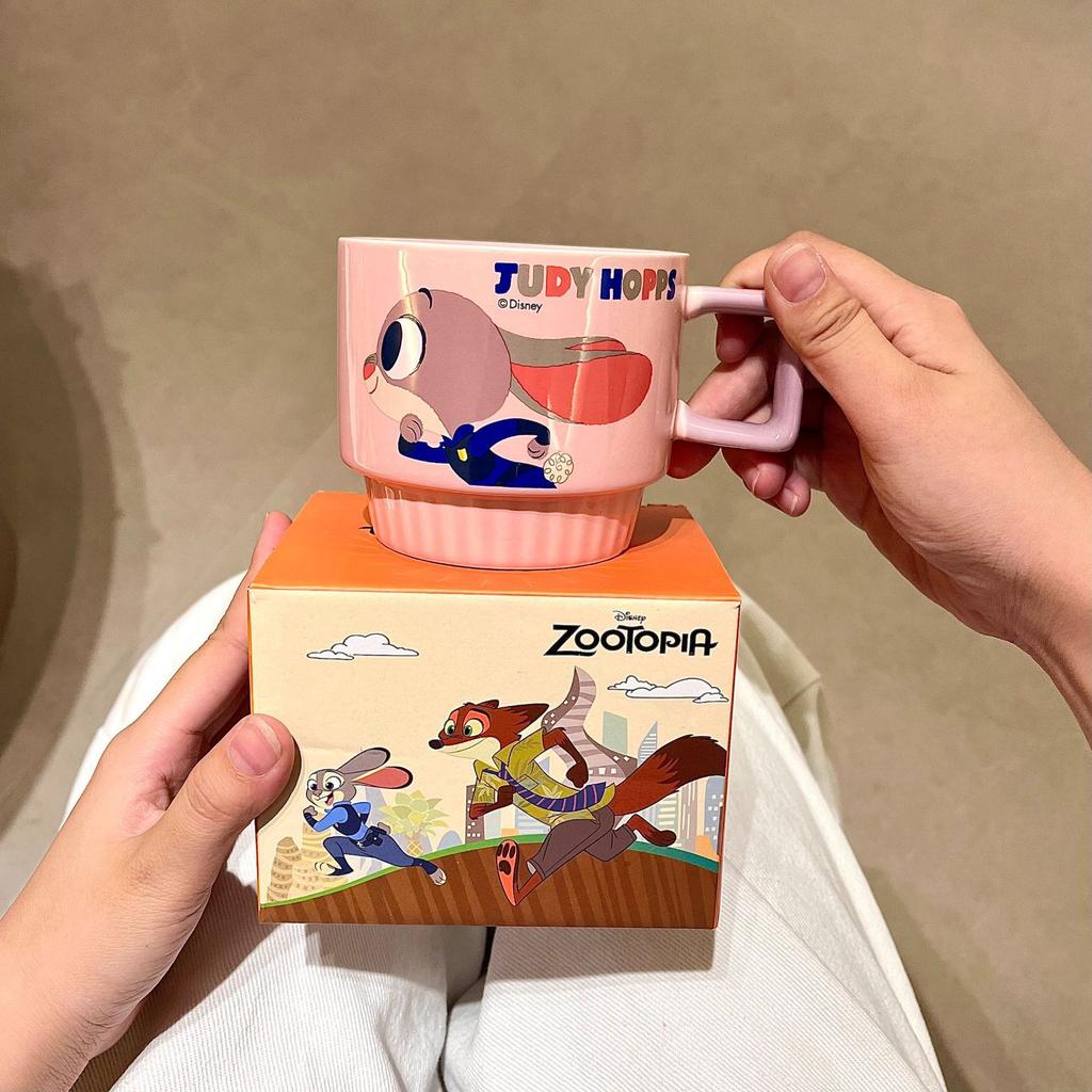 Crazy Zootopia Mug Girls High-Value Water Cup Office With Lid Cartoon Birthday Gift Ceramic Cup