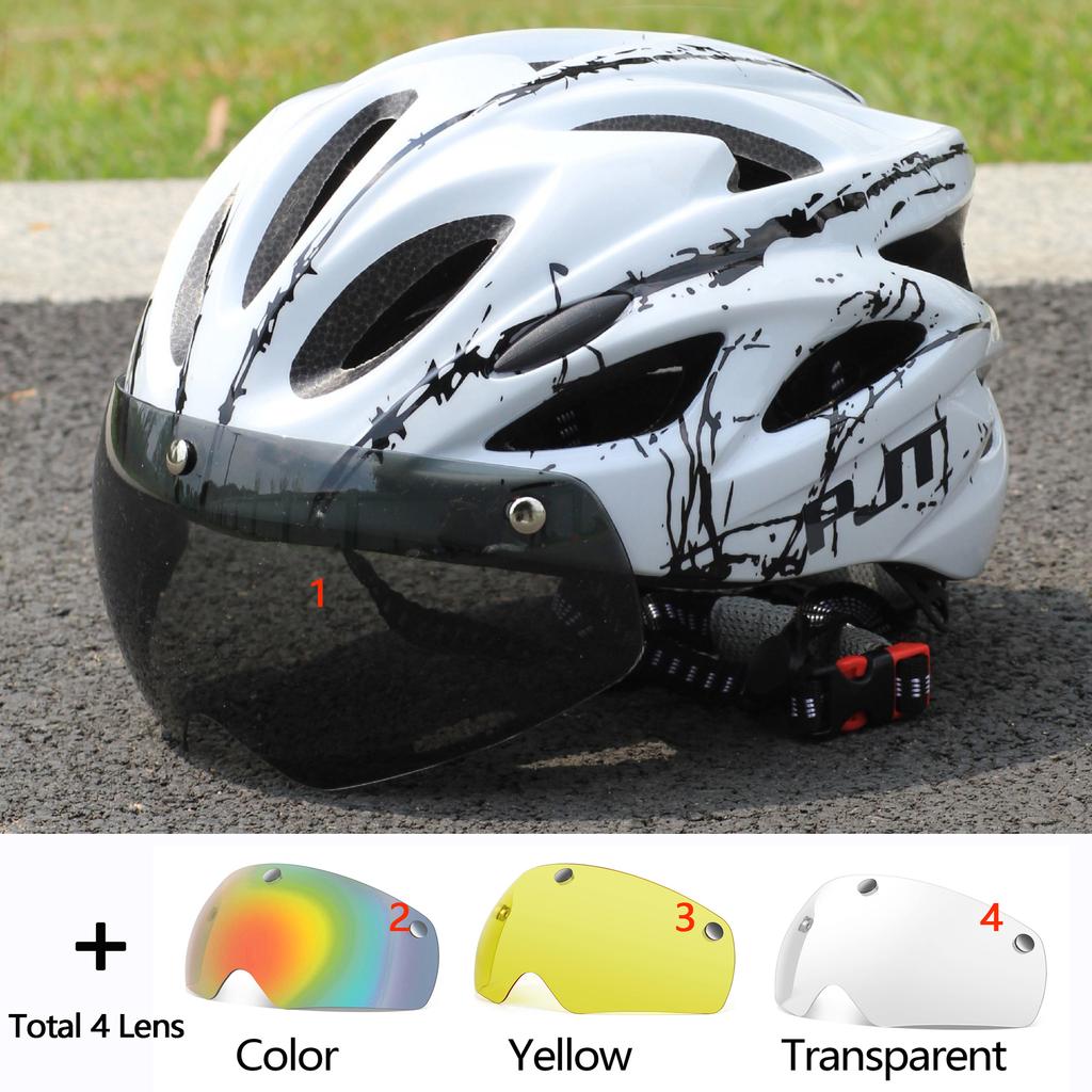 PJT Ultra-Light Bicycle Helmet Lightweight PC Shell & EPS Foam Construction Cycling Helmet MTB 18 Ventilation Vents Bike Helmet