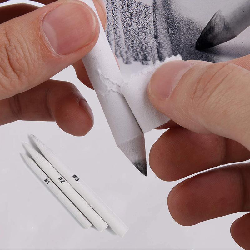 Professional Blending Stumps Sticks for Drawing Tortillions Paper Sandpaper and Eraser Sketch Drawing Kits Art Supplies