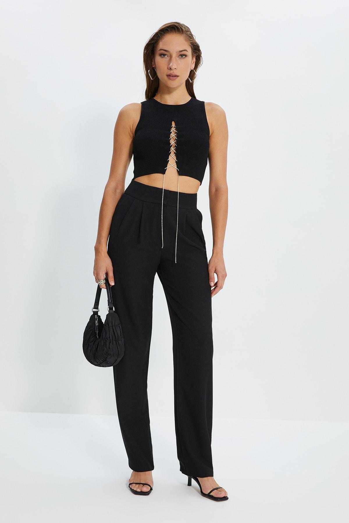 

Черные широкие брюки TWOSS19WX0017..