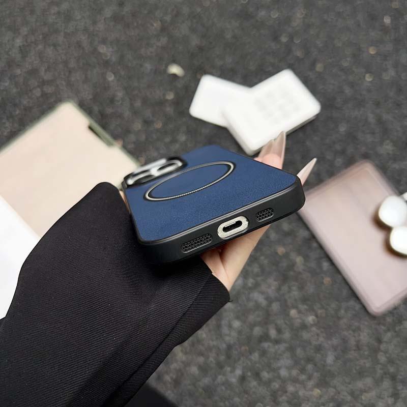Applicable iPhone 17 mobile phone case New lychee pattern 16 Magnetic attraction 15Promax Personality simple 14 mobile phone case