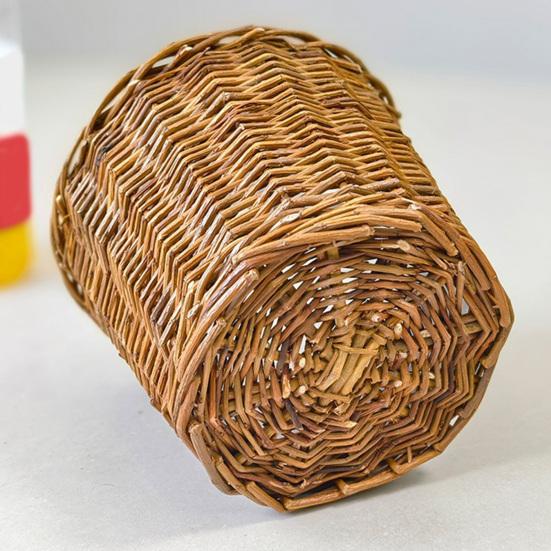 Wicker Planter Basket with Waterproof Liner Handwoven Natural Brown Willow Flowerpot