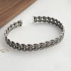 100% Solid 925 Silver Retro Bracelet for Women Men Vintage Handmade Hollow Chain Bracelet Birthday Gift Jewelry