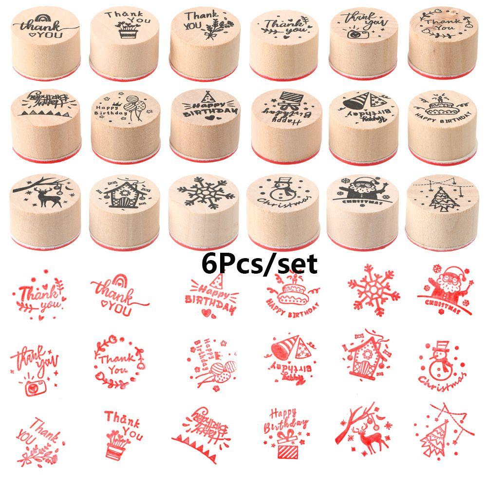 Painting Daily Planner Decor Letter Stamp Blessing Greeting Words Scrapbooking Wooden Rubber Stamp