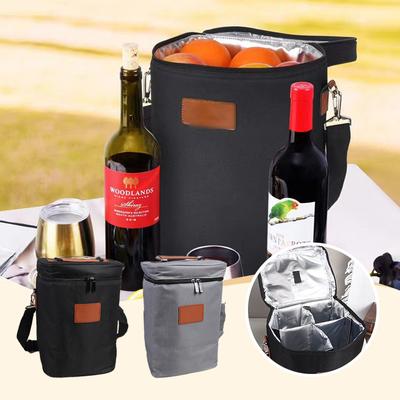 Outdoor Red Wine Carrier Handbag Lunch Bag Red Wine Insulation Bag 4 Bottles Wine Cold Ice Cooler Pouches Champagne Picnic Bag