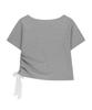 ILLIGO Sheer Ribbon Off-Shoulder Top Melange