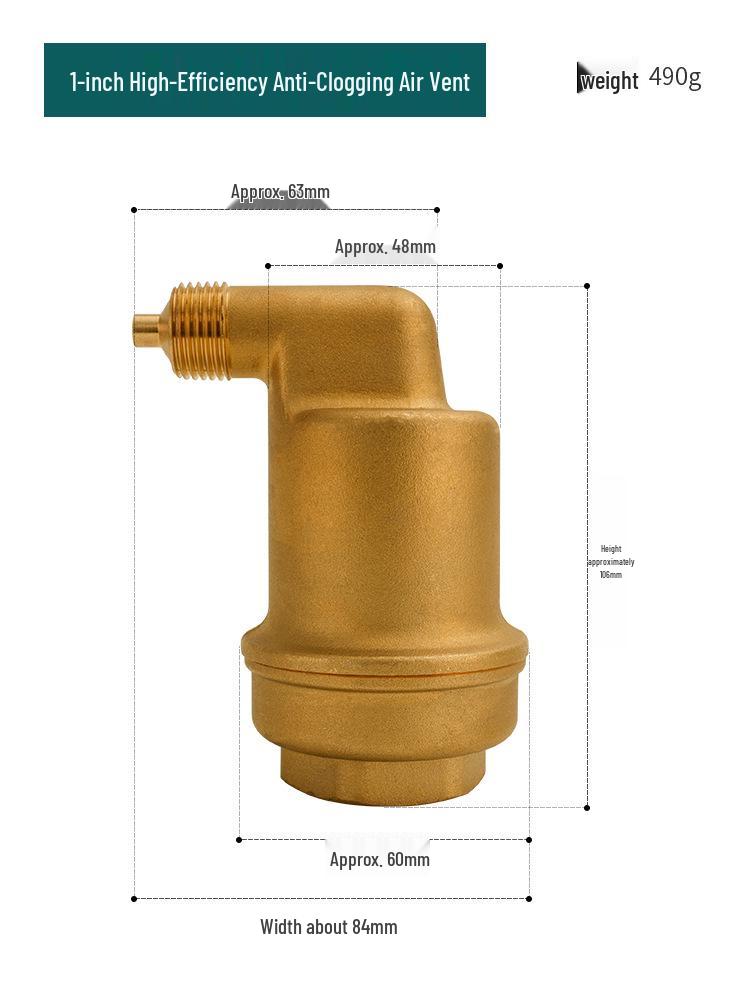 Válvula Automática de Purga de Aire de Latón para Tuberías de Agua y Sistemas HVAC - Válvula de Purga/Liberación 1/2", 3/4", 1"