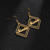 Atoztide Personalized Customized Round Star Name Earring Stainless Steel For Women Girl Fashion Eardrop Birthday Jewelry Gift