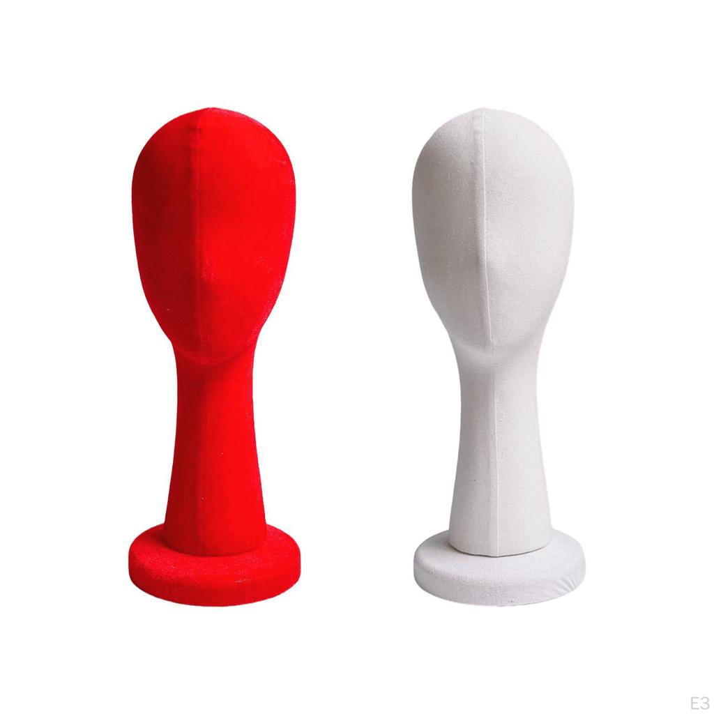 Weiblicher Schaufensterkopf Modell Haarteile Ständer 16 Zoll Hoch Schaumstoff Stoff Material für Brillen, Kopfhörer