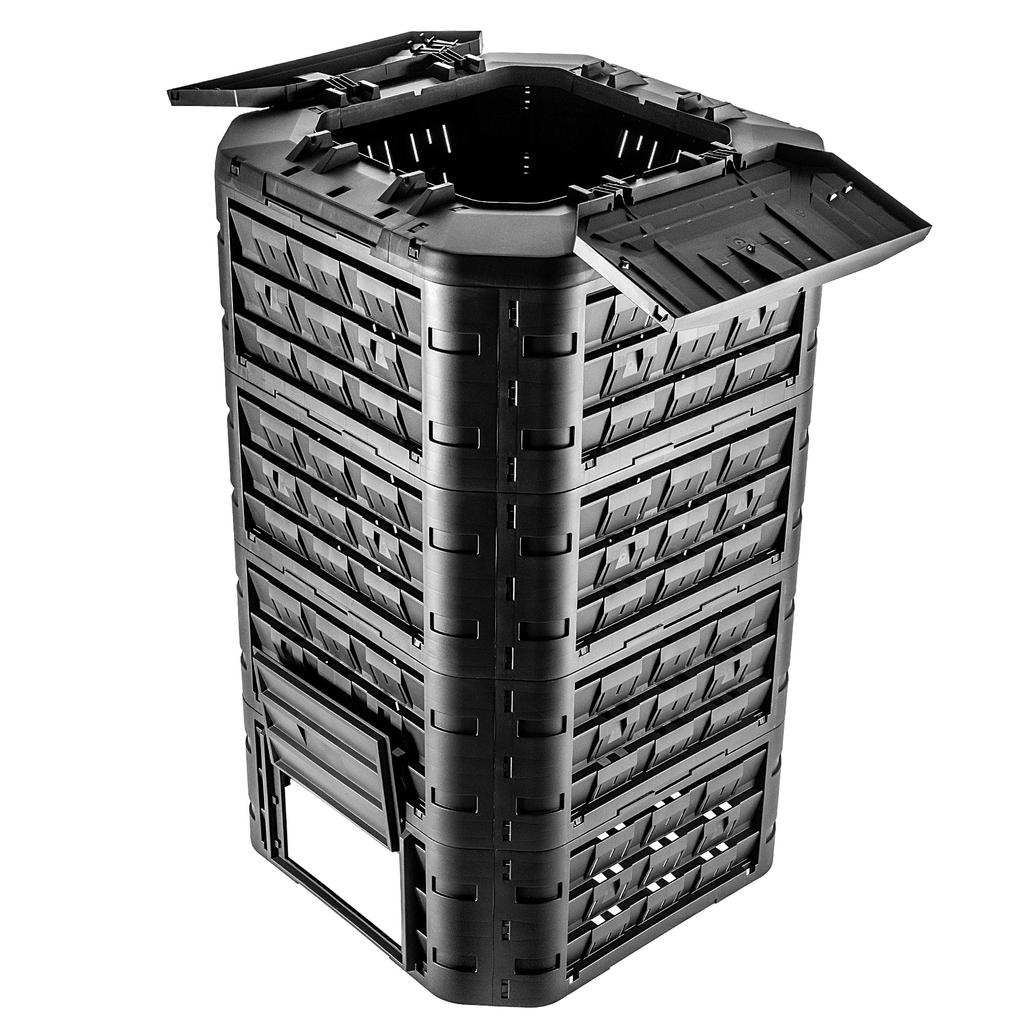 KADAX Composter Black Garden Modular Frost-Resistant Fertilizer Tank 1250L