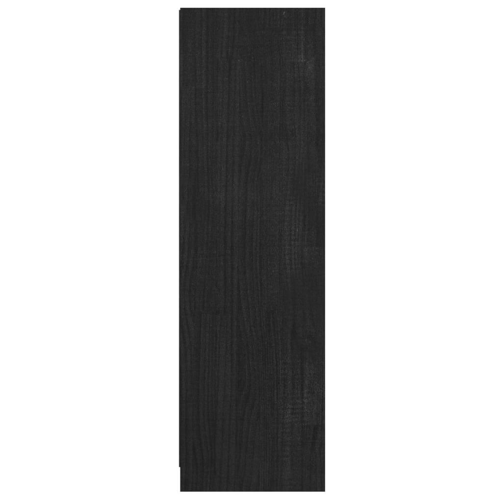 Bookshelf Room Divider Black 36x33x110 cm Solid Pine Wood