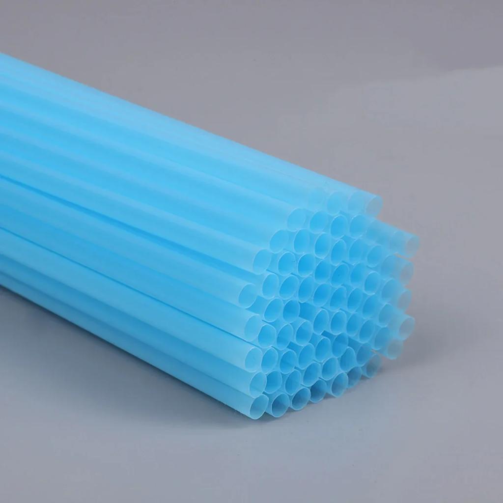 100PCS Disposable Plastic Straws Colorful Party Event Drinking Straws Flexible Large Straight Tube Straw Bar Accessories