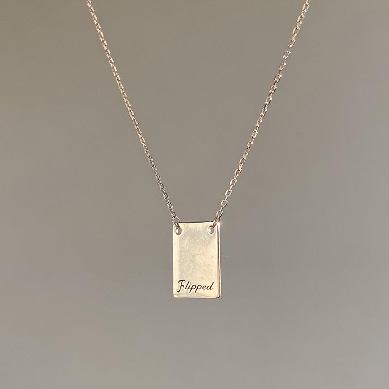 

Простое гладкое колье из стерлингового серебра 925 пробы для женщин с изысканным темпераментом, универсальная цепочка на ключицу с английским квадратным брендом, новая модель 2025 года 925 silver