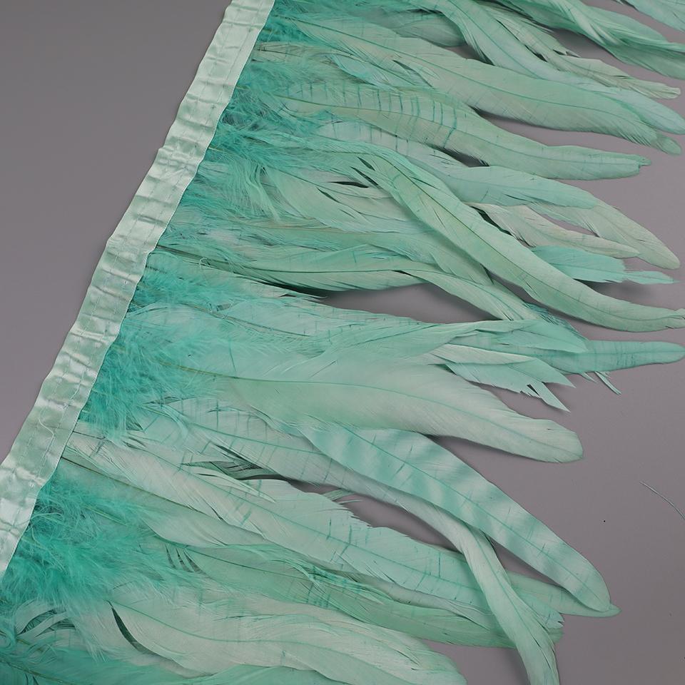 25-30cm Rooster Feather Trimming Chicken Feathers Trims Rooster Tail Feather Ribbon Dress Skirt Costume Carnival Decoration