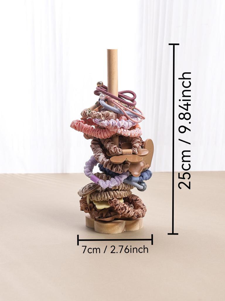 Solid Wood Bracelet & Hair Tie Display Stand - Jewelry Rack & Bangle Props for Live Streaming.