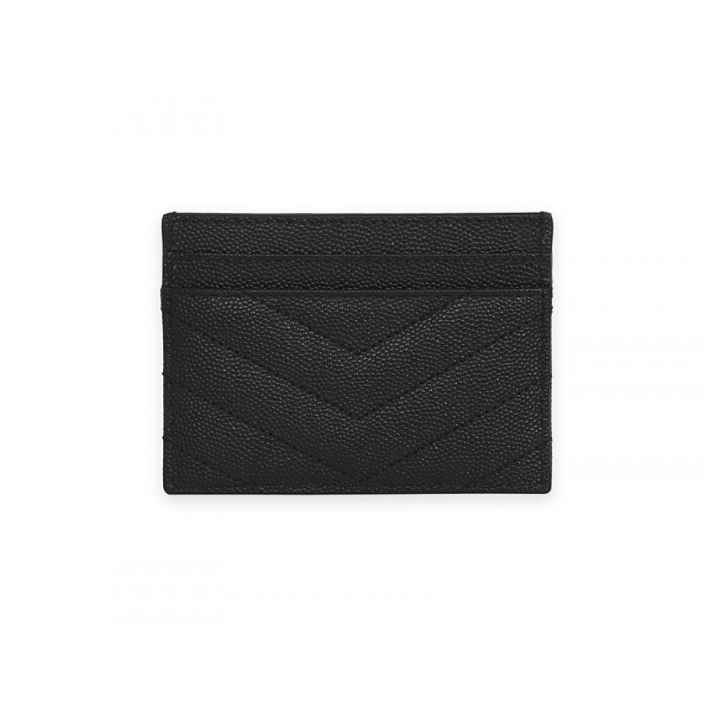 Saint Laurent Cassandra Monogram Matelasse Black Envelope Small Card Holder 423291 Bow08