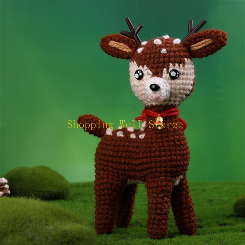 KX4B DIY Crochet Craft Set Christmas Crochet Kits Include Crochet Hook, Yarns, Needle, Instructions, Accessories for Beginner