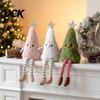 Unique Xmas Party Decorations Christmas Tree Plush Ornament with Dangling Legs, Cute Soft Stuffed Figure, Modern Farmhouse Holiday Decor Doll for Home