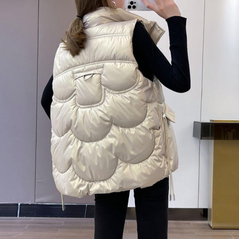 Autumn and Winter Loose Women's Cotton Outside Cotton Vest Vest Cotton Vest Vest New Cotton Vest Jacket Clip Leave-in