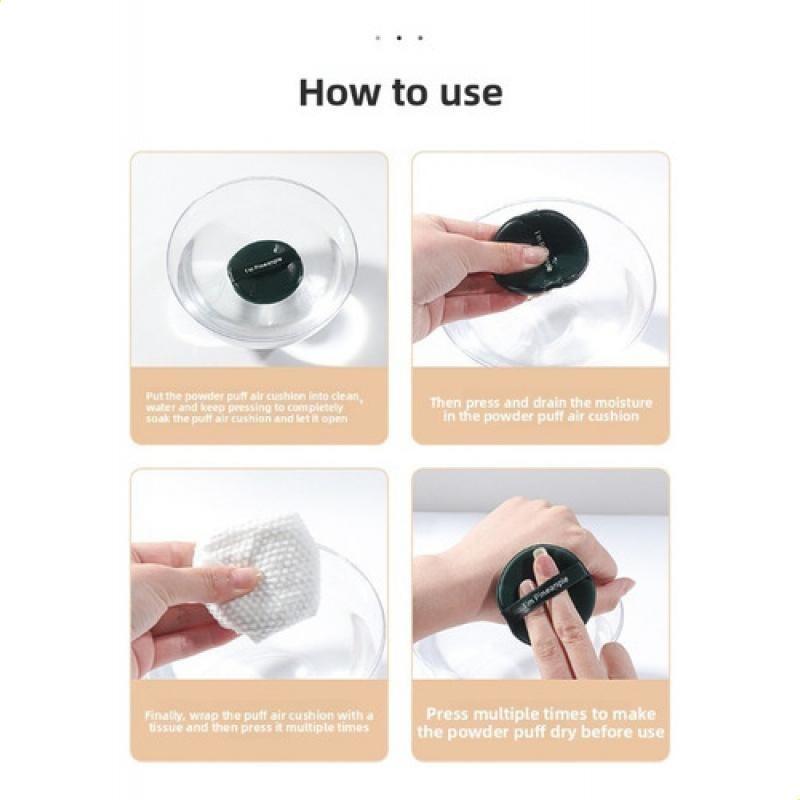 Round Shaped Double Sided Air Cushion Powder Puff Wet Dry Dual Use Makeup Sponge No Powder Absorption Cosmetic Puff for Makeup