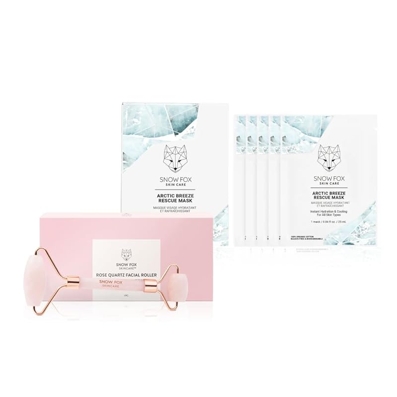 

[ 10% OFF discount set] Snowfox premium FOX rose quartz face roller sheet mask set (Arctic mask set) [official] soothing mask whitening sheet mask
