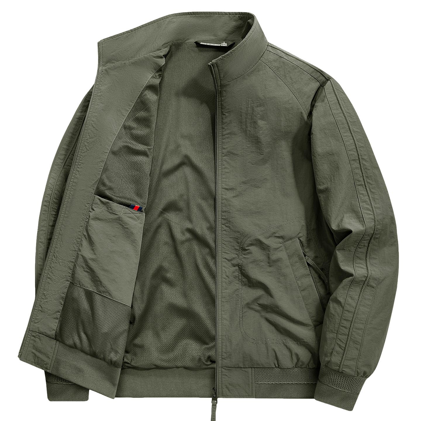 Jacket For Sports And Leisure, Outdoor Standing Collar Jacket, Men s Jacket 5XL армия зеленый