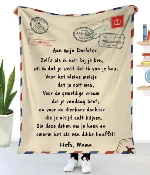 Spanish Letters Blanket To My Daughter In Spanish Warm Cozy Letter Throw Blanket for Bed Sofa Couch Birthday Gift Queen King