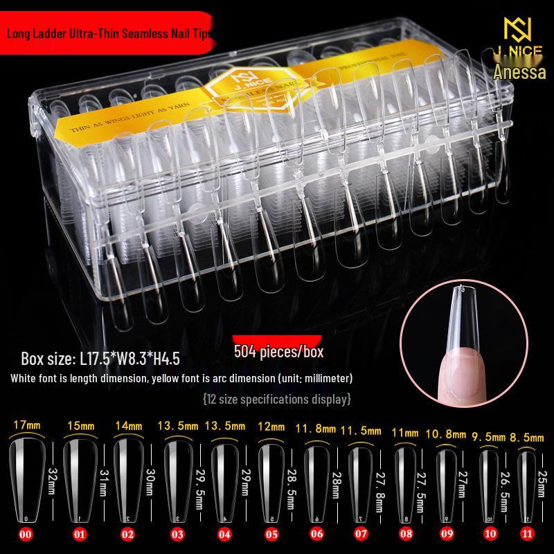540 Ultra-Thin Transparent Half-Cover False Nail Tips - Seamless, No Carving Required