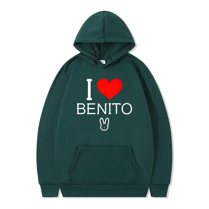 New un verano sin ti bad bunny anime print fashion men's casual hooded sweater