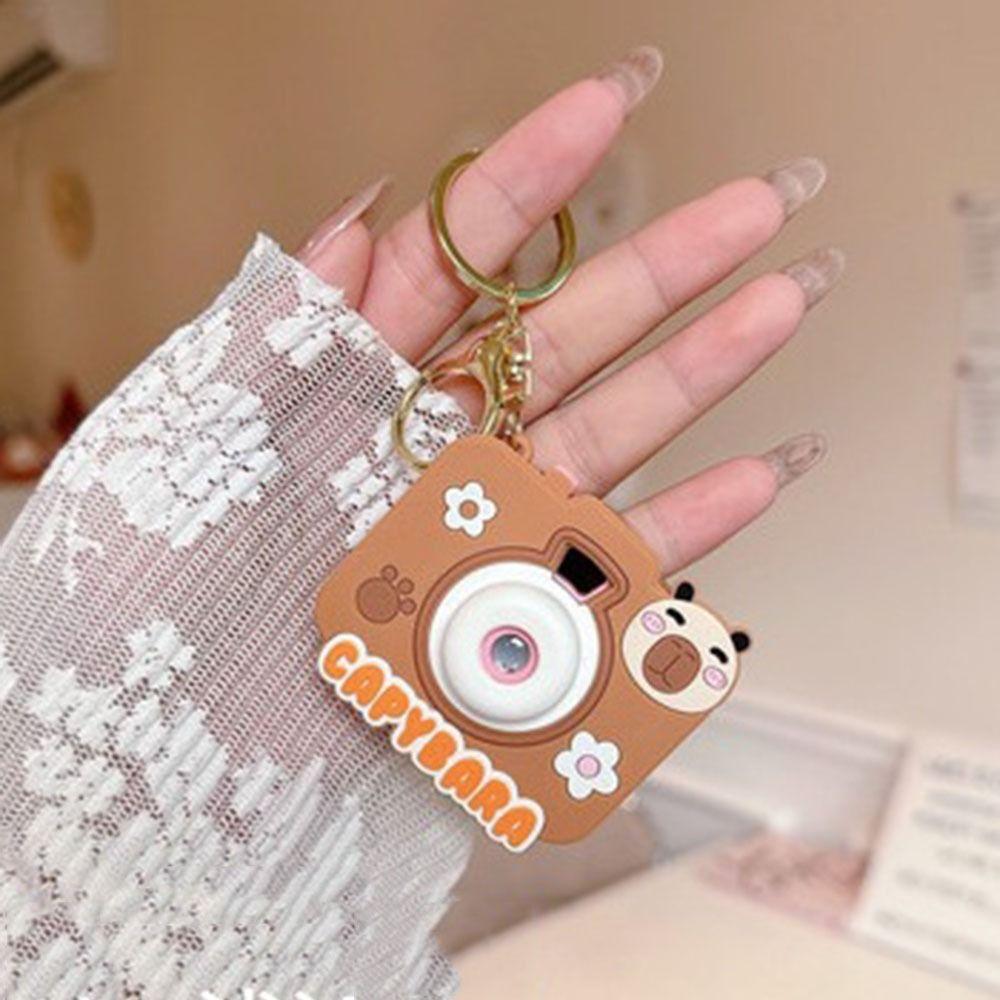 2Pcs With Flashlight Cartoon Key Ring Simulation Luminous Bag Pendant  Car Key Ring