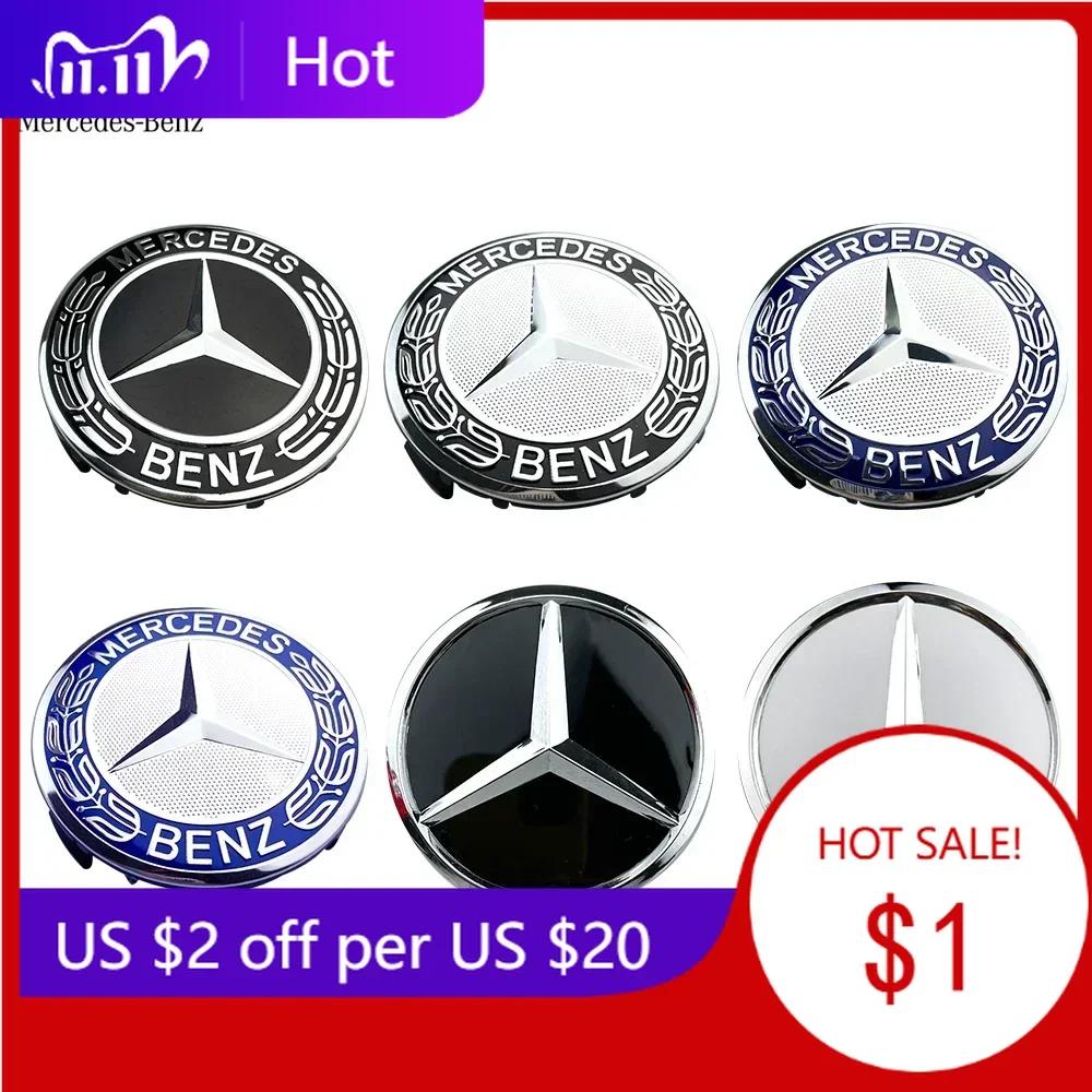 thvjz10 For Mercedes Benz 75MM Car Styling Wheel Center Covers Hub Caps Replacement For Mercedes Benz W211 W203 W204 W210 W124 AMG W202