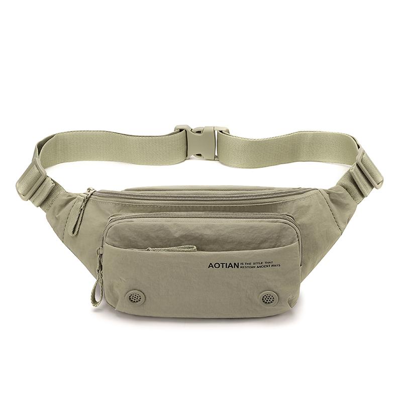 Sac banane homme multi-compartiments Sac de poitrine léger Sac bandoulière couleur unie
