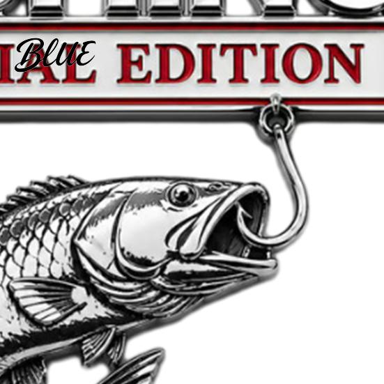 Fishing Theme Vehicle Badge Special Edition Car Emblem Bass for Vehicle Waterproof Sticker Aluminum Metal Fish Hook Decal Truck SUV Fisherman Gift