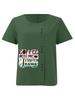 Damenmode Buchstabenmuster Druck Rundhals Kurzarm T-Shirt Lässig Baumwolle Leinen Grafikshirt Freizeit Locker Sommer Bluse Tops