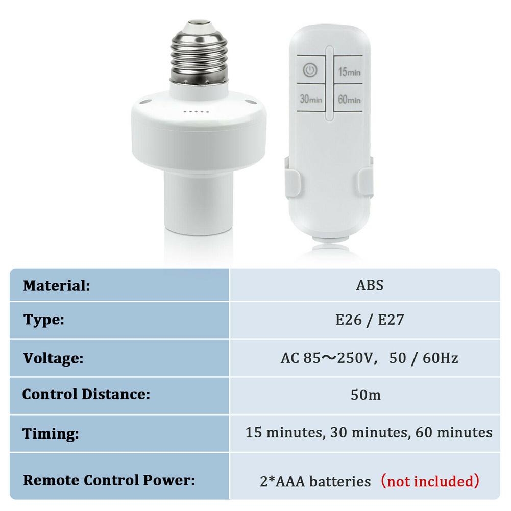 E27 Lamp Holder Wireless Remote Control Stable Performance Light Bulb Cap Socket Switch Screw Kit