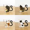Creative For Home Office Heat Resistant Cat Tail Handle Glass Mug Handy Cup Glass Cup Breakfast Mug