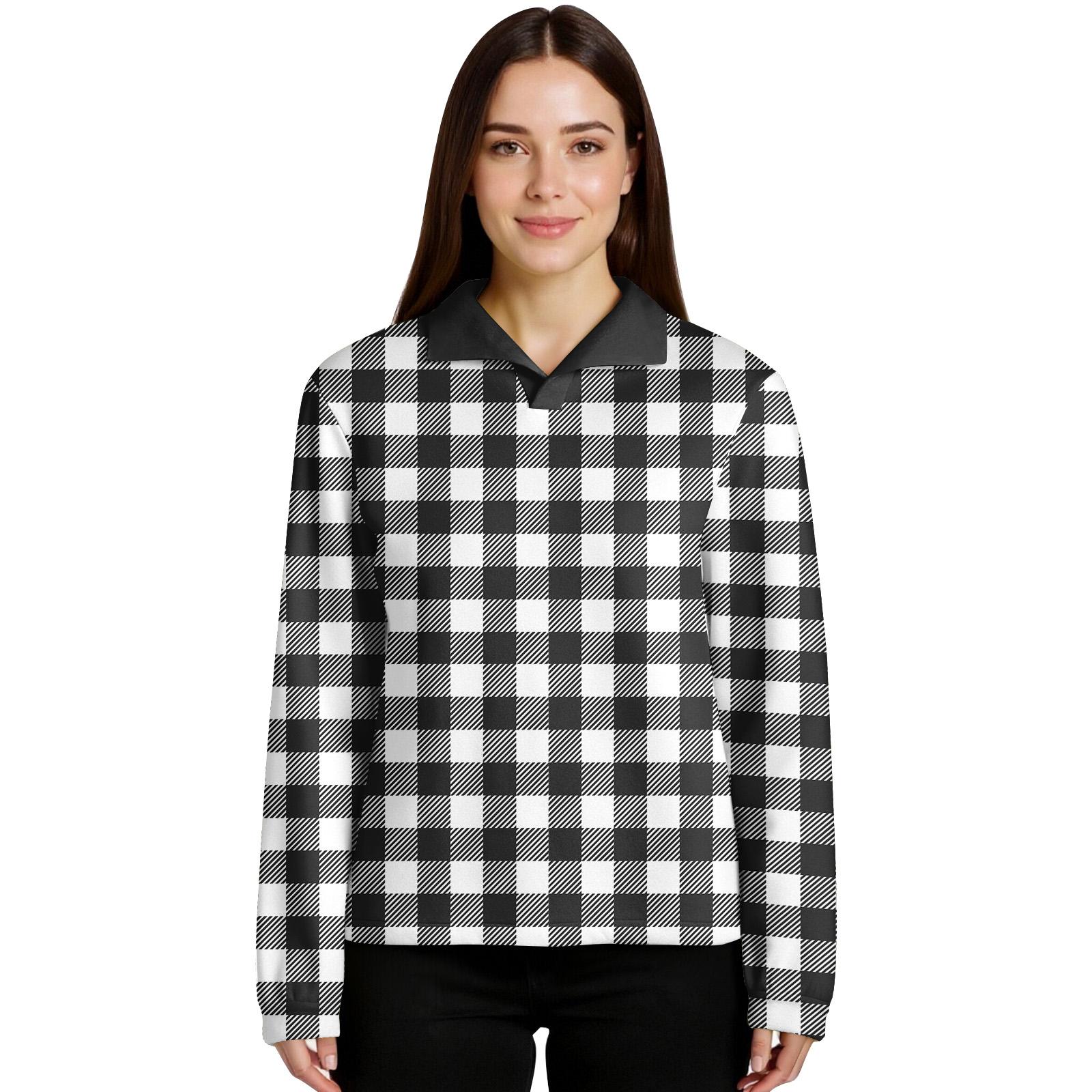 

Женский пуловер с клетчатым принтом, с длинным рукавом, спортивный фланелевый топ L чёрный