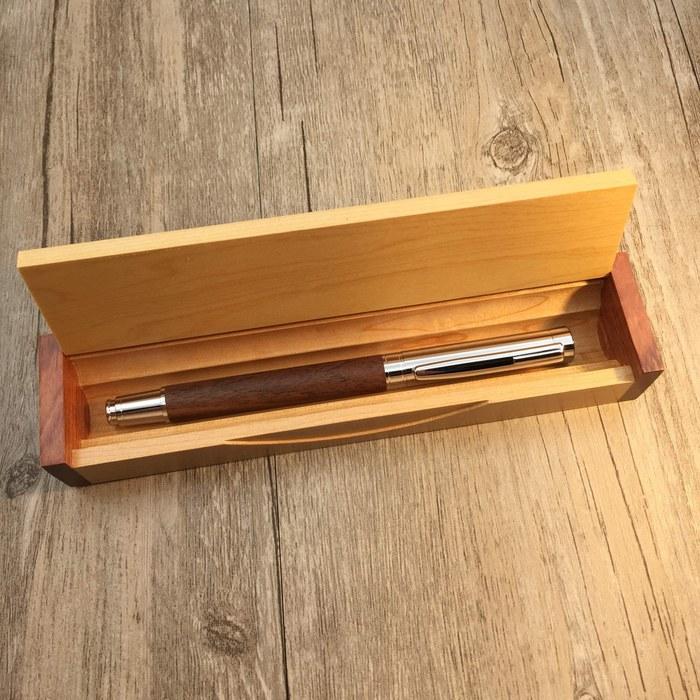 [Lachieva] Premium Writing Instruments Walnut Wood & German Nib Water-Based Ballpoint Pen Gift Set