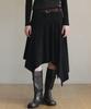 Teuwi Arden Asymmetrical Suede Midi Skirt (Belt Set)