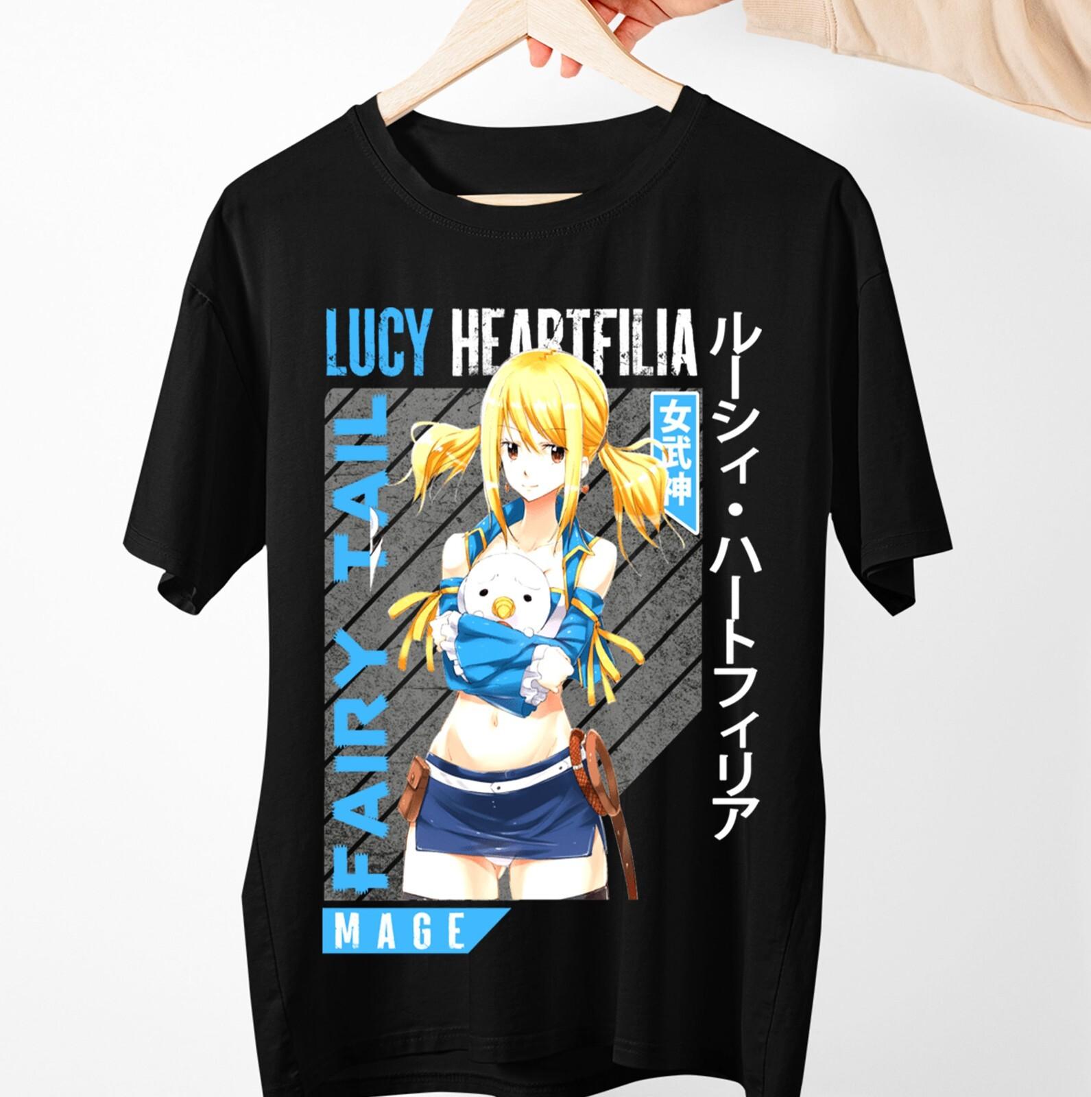 Fairy Tail Anime Lucy Heartfilia Graphic Tee New unisex T-Shirt Mens Womens Tees Top L