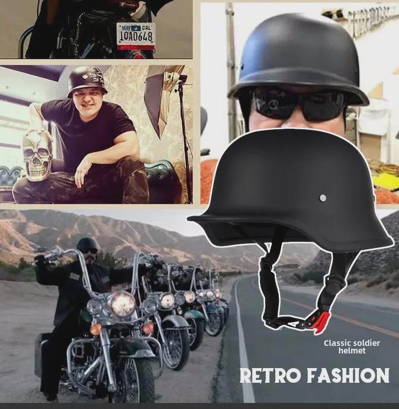 Retro Cross-Border Motorcycle Helmet: Lightweight, Summer Half-Helmet for Men & Women.