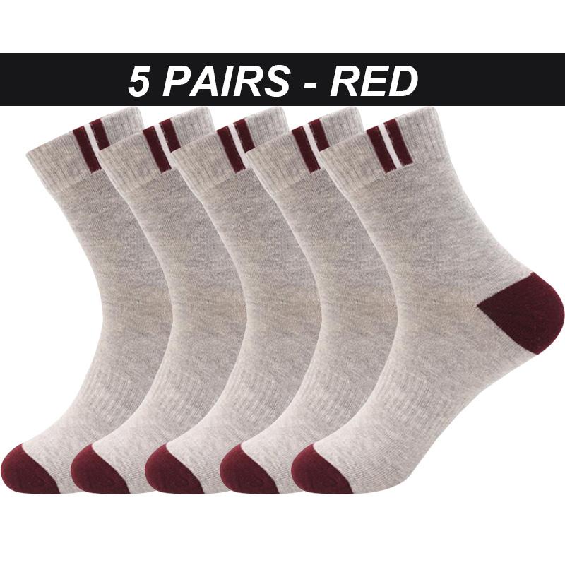 5 Pairs Men's Socks Cotton Large Size 39-48 Business Long Socks Breathable Deodorant Big Size Fashion High Quality