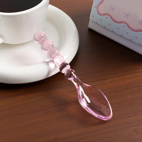 Handmade Vintage Glass Spoon Fork for Coffee Milk Long Handle Stirring Utensil Heat-Resistant Dishwasher Safe Colorful Artistic Tableware Unique