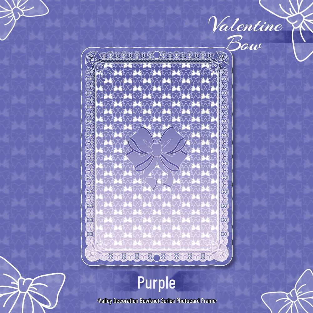 Womiao Decorative Bow Knot Mini Card Frame Gumi Storage Sleeve Standee Acrylic Display Stand Valley Decoration Bow Small Card Frame
