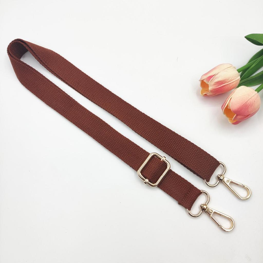 2.5cm Cotton Adjustable Crossbody Strap - Narrow Woven Solid Color Replacement for Women's Bags